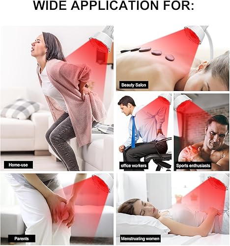 Miniatura 5 de YUNCHI Bombilla de luz roja infrarroja, bombillas de lámpara de calor roja de 275 W para cría, pollos, cachorros, servicio de alimentos, baño,