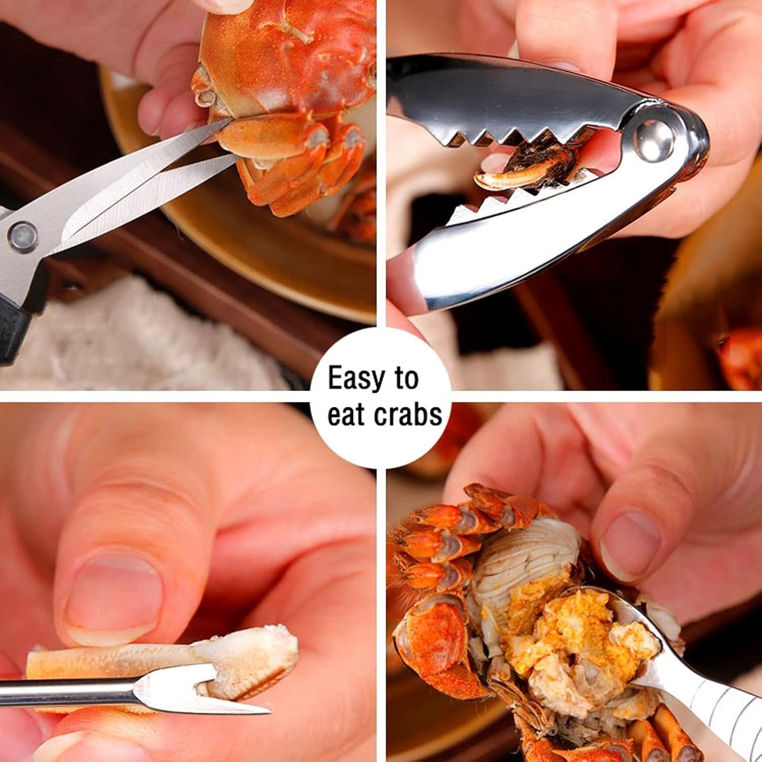 Herramientas Para Mariscos Juego De Herramientas Para Mariscos De Acero Inoxidable De 9 Piezas, Herramientas Profesionales Para Comer Varios Mariscos, Pinzas Para Langosta Y Herramientas Para Recoger