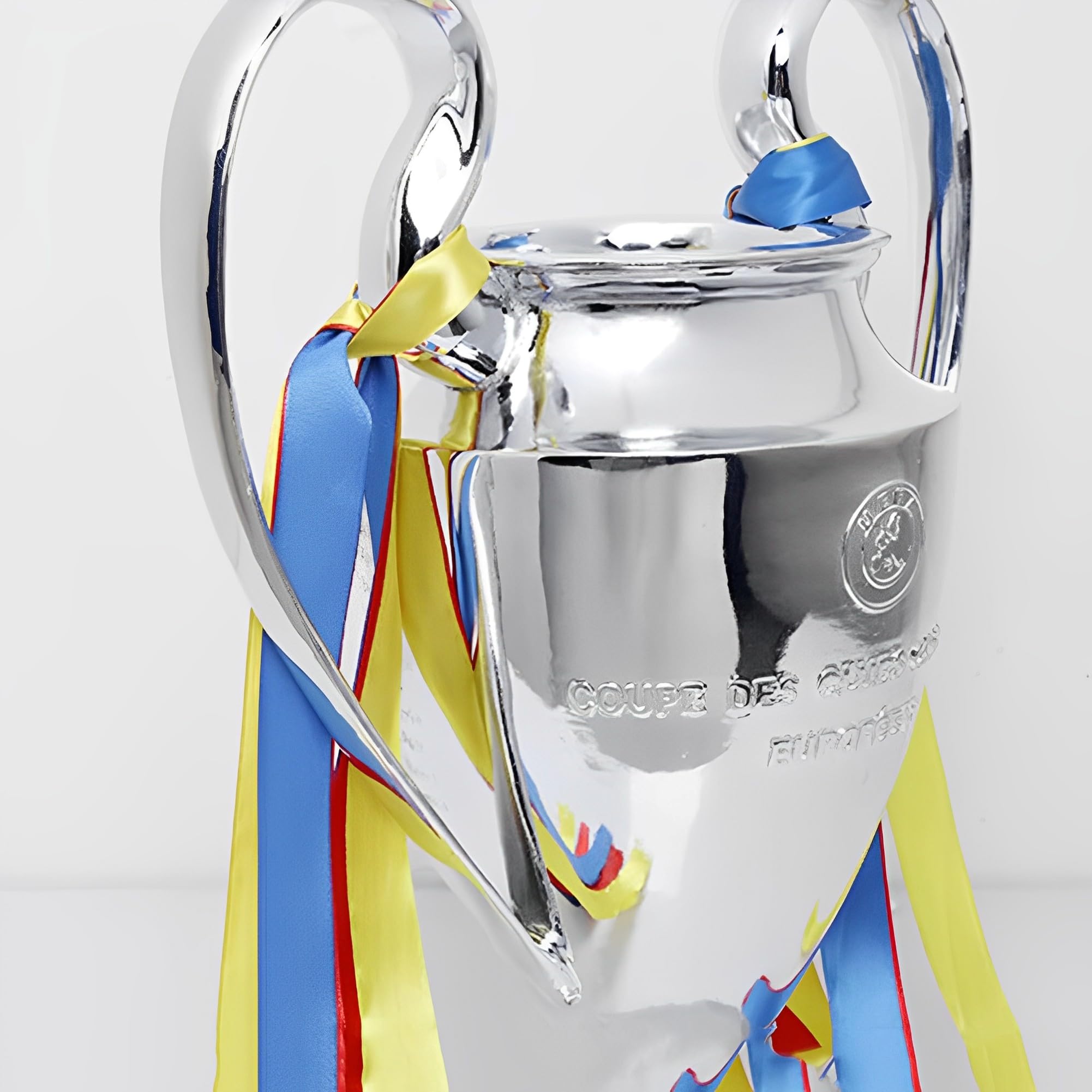 Réplica del trofeo del campeonato de fútbol, copa de campeón de orejas grandes en resina para aficionados al fútbol y coleccionistas, perfecta para la oficina en casa o exhibición de trofeos de la