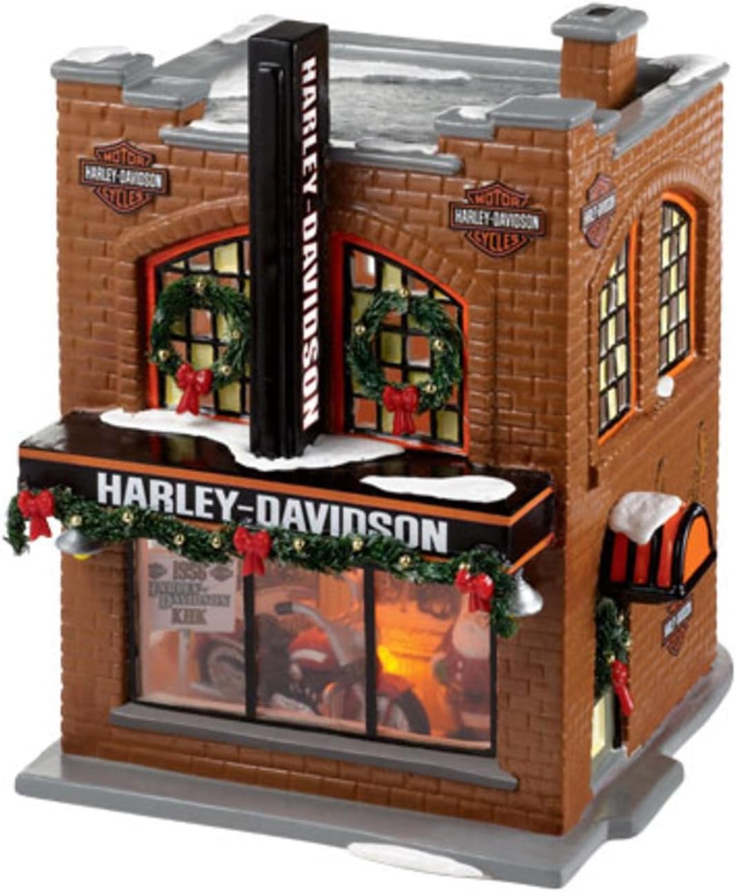 Dept 56 Snow Village Harley Davidson Motorcycle Shop | #136948541