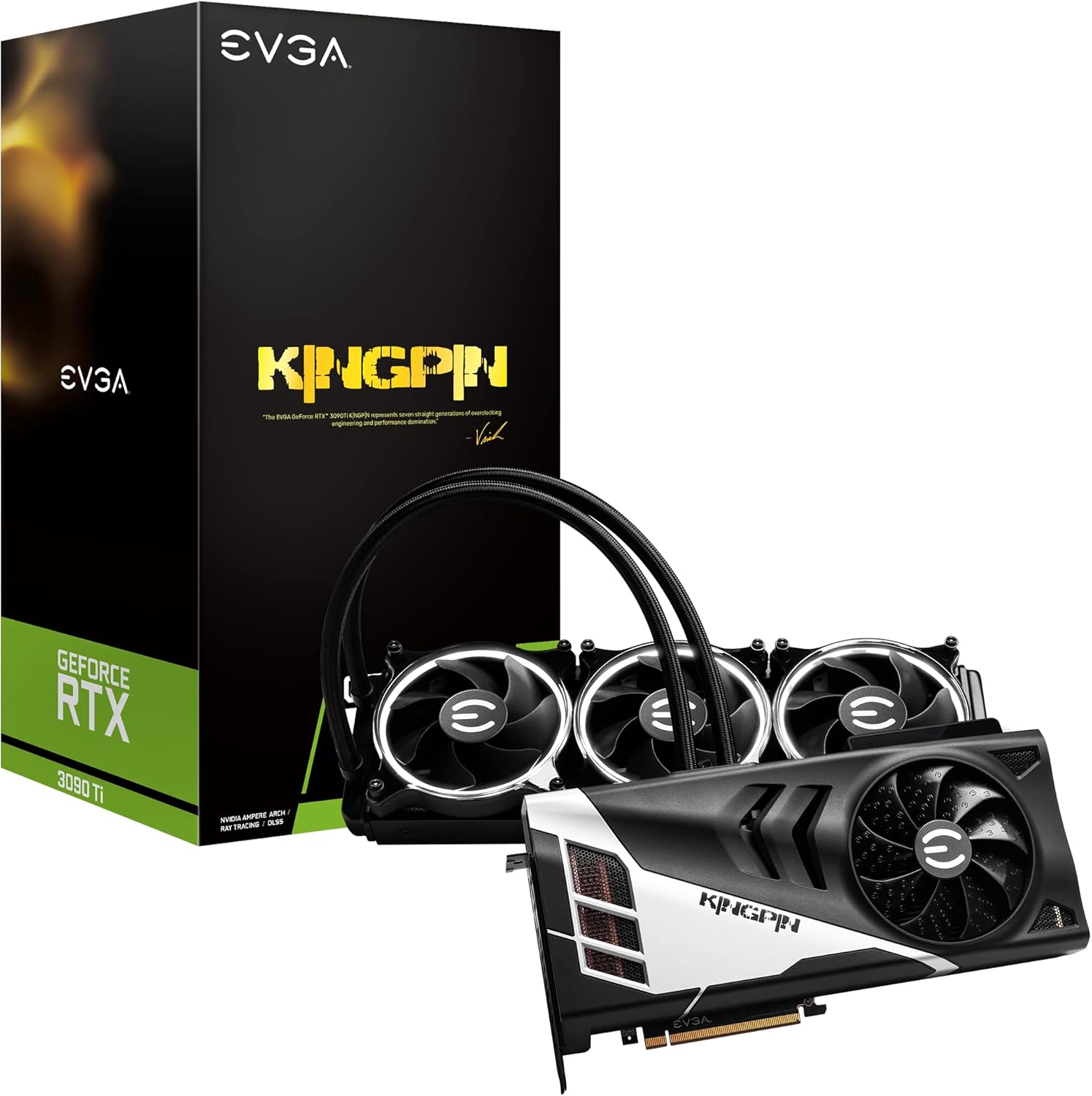 GeForce RTX 3090 Ti K|NGP|N HYBRID GAMING, 24G-P5-4998-KR, 24GB GDDR6X, iCX3, HYBRID Cooler, OLED Display, Backplate, Free eLeash - Scheda video