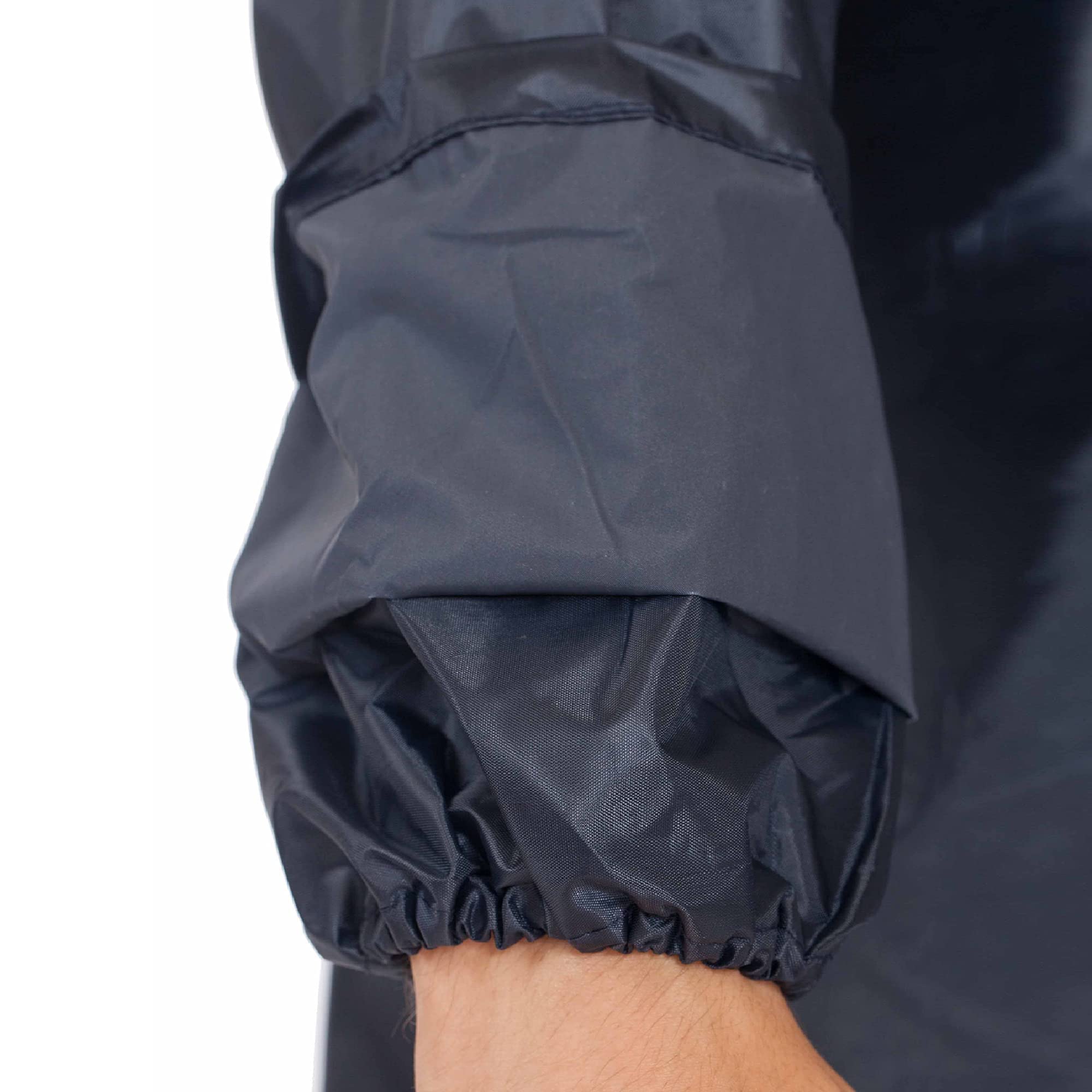 BWOLF Himalaya - Tuta antipioggia da uomo, a maniche lunghe, impermeabile, con elastico in vita, giacca con cappuccio, giacca antipioggia + pantaloni da pioggia, 2 tasche