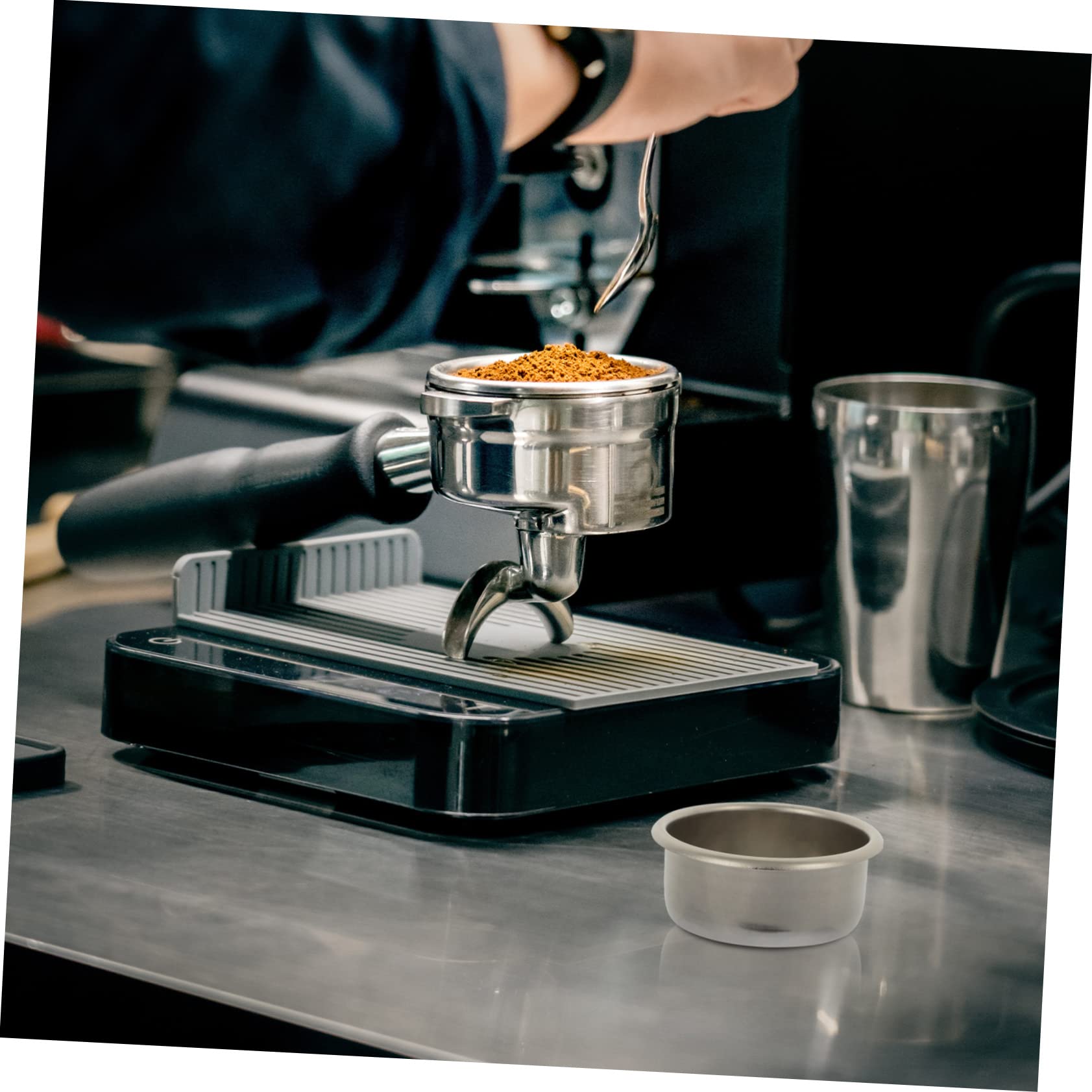 OSALADI 4piezas Cesta De Filtro De Café De Acero Inoxidable Para Cafetera Espresso Reutilizable y Fácil De Usar Compatible Varios Modelos Diseño De Múltiples Agujeros Para Café
