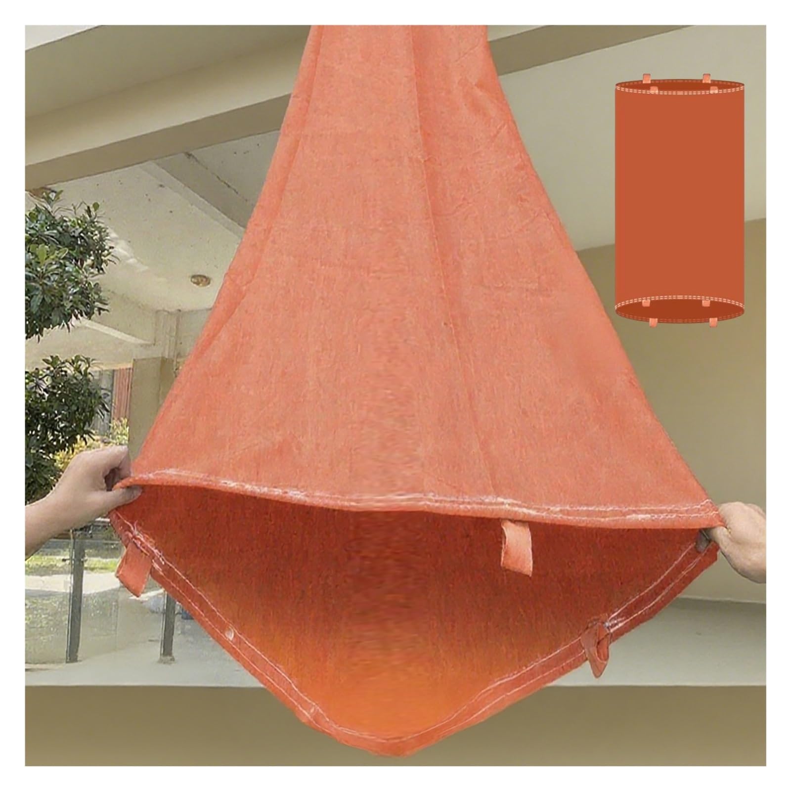 IYUESQ Durable 20m Canvas Unloading Tarpaulin Chute - Heavy-Duty Slide for High-Rise Goods Transport - Orange Load & Unload Solution, 22x2m