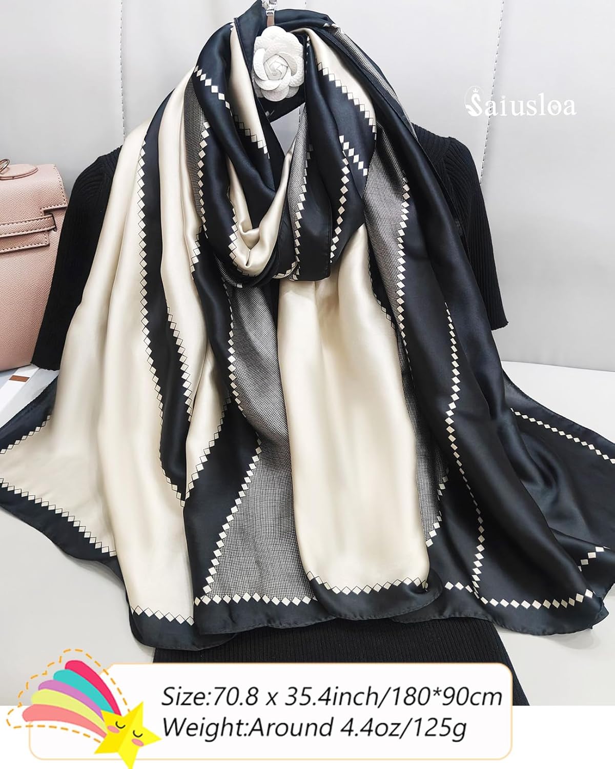 Dress Scarves Shawl Wraps Long Silky Scarf for Women Dressy Fashion Lightweight for Decorative Formal Evening Gowns - Image 3