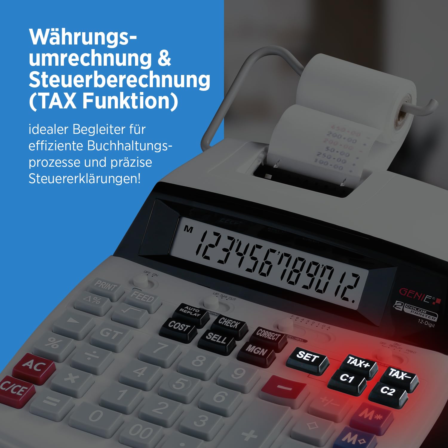 Genie D69 Plus - Calculadora impresora, blanco