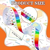 Vista 2 de Whaline 12 rollos de cinta de grogrén para el regreso a la escuela, 60 yardas, con temática de profesor escolar, borde con alambre, lápiz de autobús