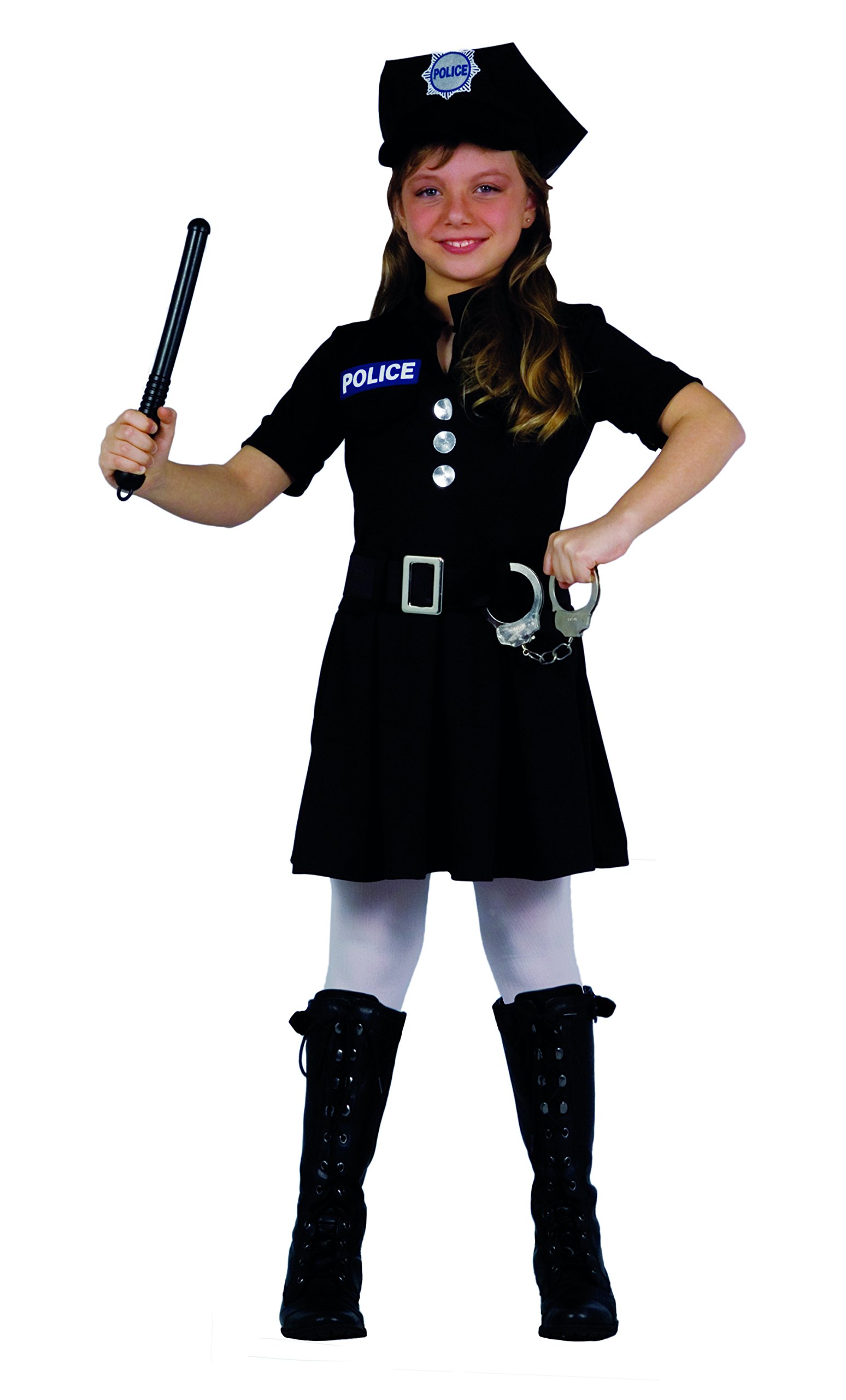 Fiori Paolo 61223 Children's Police Officer Costume 7-9 anni Black