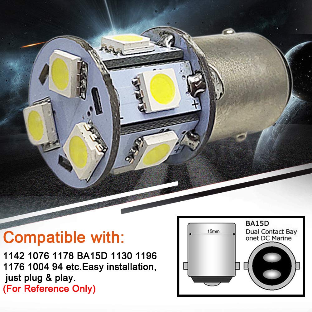 Luc LED blancas S25 1156 BA15S p21w 5050 12SMD gel de sílice DC 12V