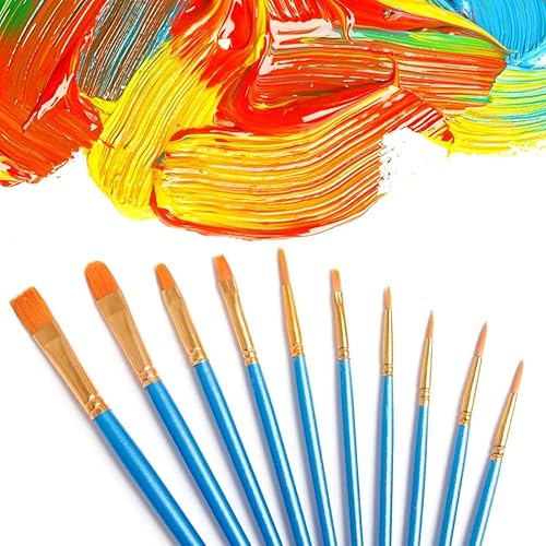 Miniatura 3 de Juego de pinceles de pintura acrílica, 9 paquetes90 cepillos de pelo de nailon para pintura de acuarela al óleo multiusos, pintura de detalles en