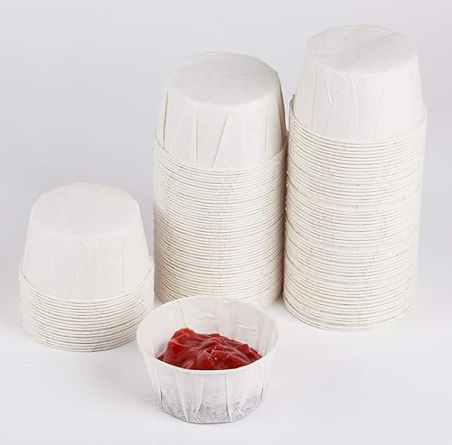 Vista 25 de Golden Apple, Tazas de porción de 2oz-100ct. Caña de azúcar/bagazo compostable. Biodegradable. Muestra de policías de alimentos.