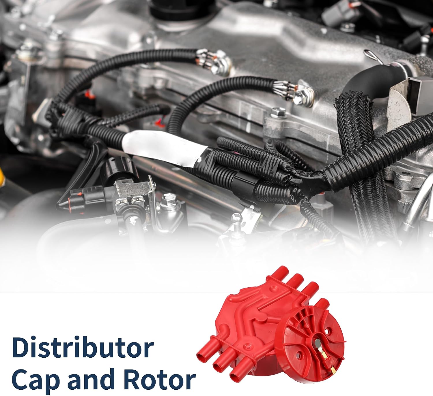 Car Ignition Distributor Cap and Rotor Kit for Chevrolet Blazer Durable No.1104050/1103976 | 1 Pcs for GMC Savana 2500 Safari 4.3L 1996-2005