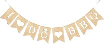 Uniwish I Do BBQ Banner Wedding Shower Engagement Party Decorations