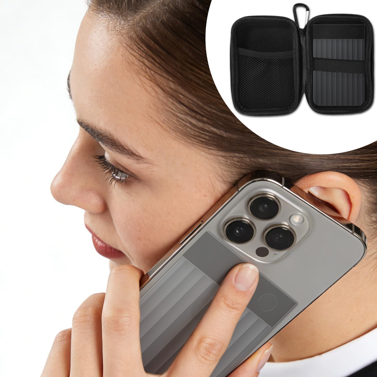 Étui pour Enregistreur Vocal PLAUD Note/Note Pro AI, Protecteur de Transport avec Pochettes en Filet et Mousqueton, Noir