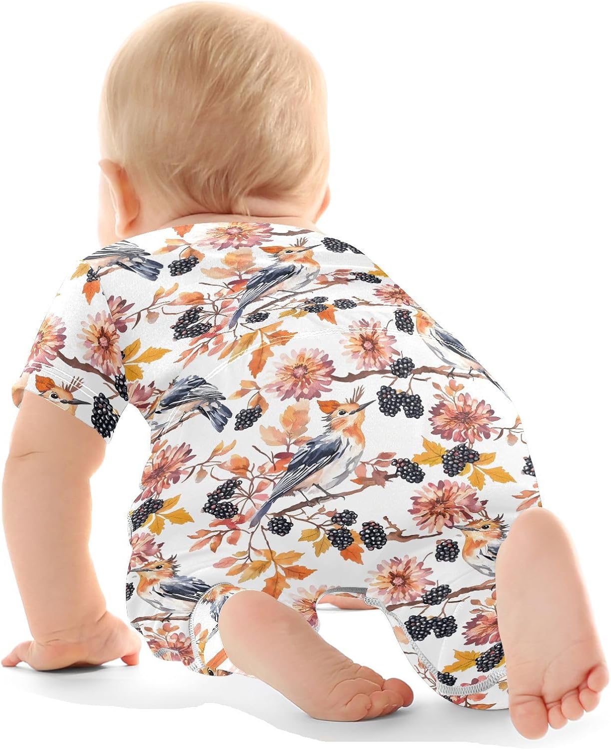 vvfelixl Baby Clothes Autumn Birds Berries Baby Bodysuits Set Unisex Short Sleeve Babys Pants Sets 0-3M