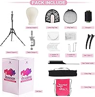 Vista 9 de Neverland Beauty & Health Cabeza de Peluca de 23 Pulgadas, Trípode de Soporte de Peluca con Cabeza, Soporte de Cabeza de Peluca con Cabeza