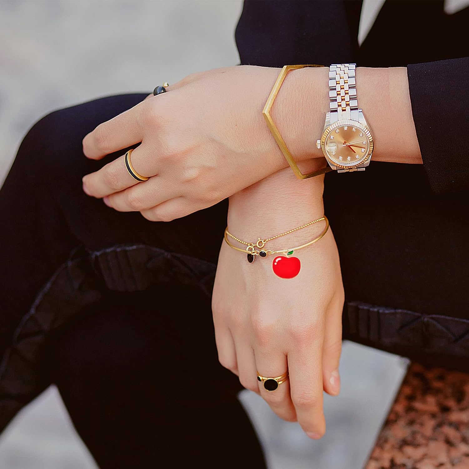 Apple Pendant Charms Cute Enamel Fruit Dangle Charms Apple Shaped Sweet Imitation Food Hanging Ornaments for DIY Bracelet Necklace Earrings Jewelry Making - Image 6