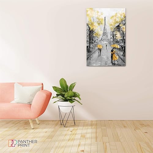 Miniatura 5 de Lienzo decorativo para pared de París en blanco y negro, amarillo, 12 x 8 pulgadas