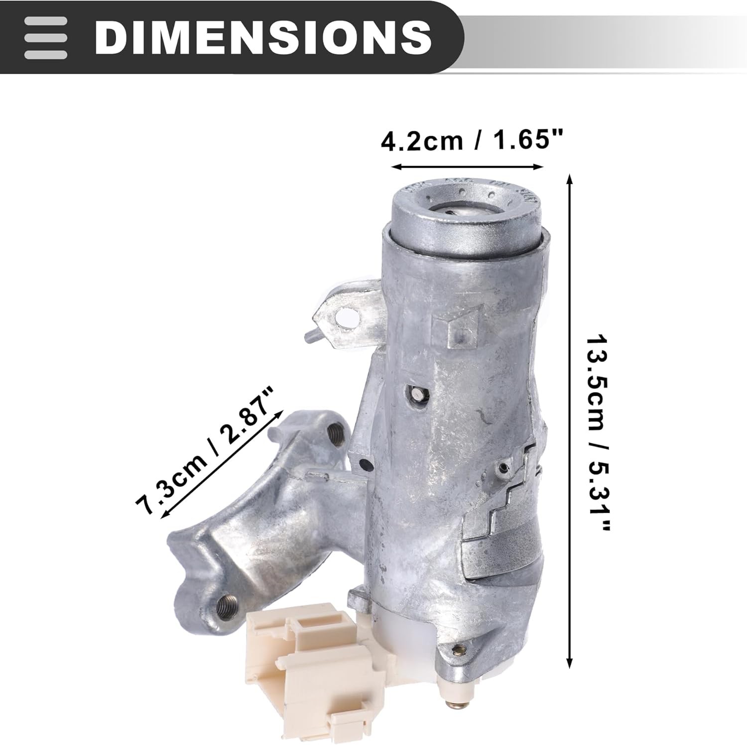 Motoforti Ignition Switch Steering Lock Cylinder, for Toyota Corolla 1998-2002, Metal, with Bracket 2 Keys, 45020-38-1/450201211, Silver Tone
