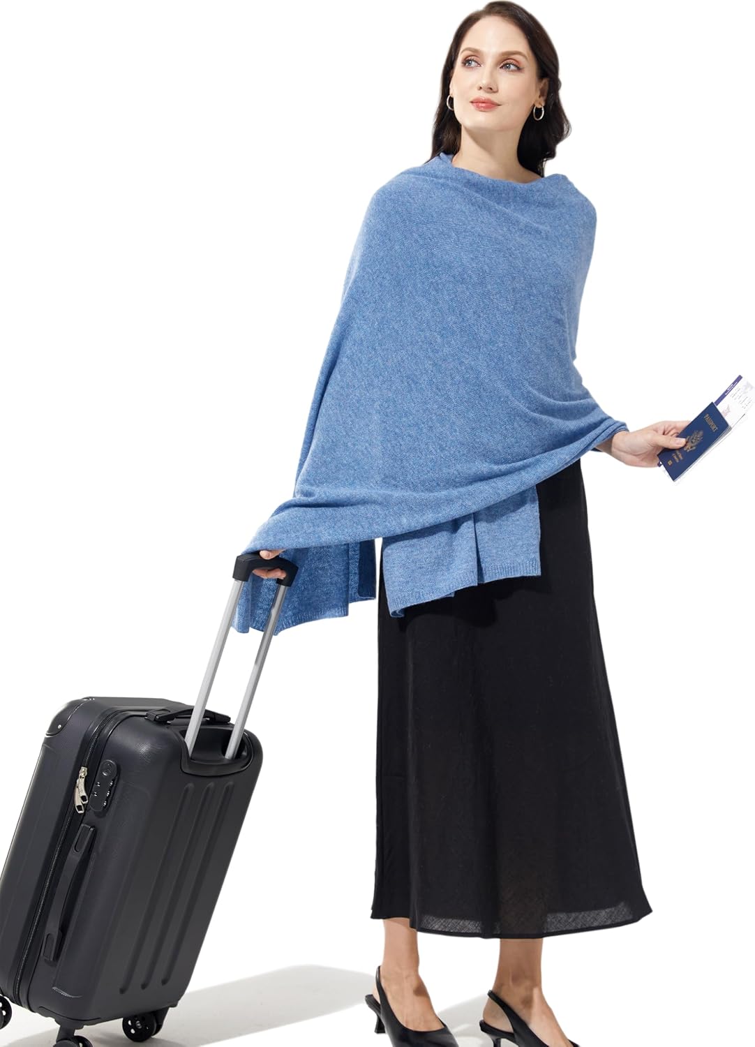 Luxury 100% Cashmere Wrap Soft Scarf Stole Knitted Shawl for Women Wayfarer Travel Extra Large 87"x28" image 2