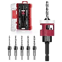 Vista 8 de Juego de brocas avellanadoras – Broca avellanadora con tope de profundidad de baja fricción, brocas cónicas HSS M2 reemplazables, brocas de carburo