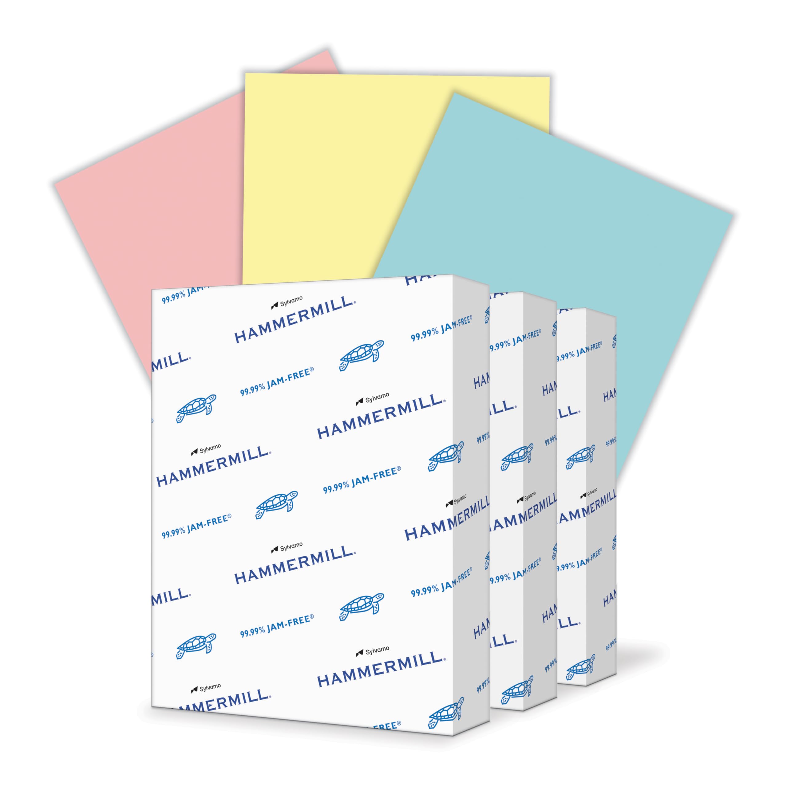Hammermill Colored Assortment-Canary, Blue, Pink Printer Paper, 20lb, 8.5x11, Letter Size 3 Ream (1,500 Sheets)