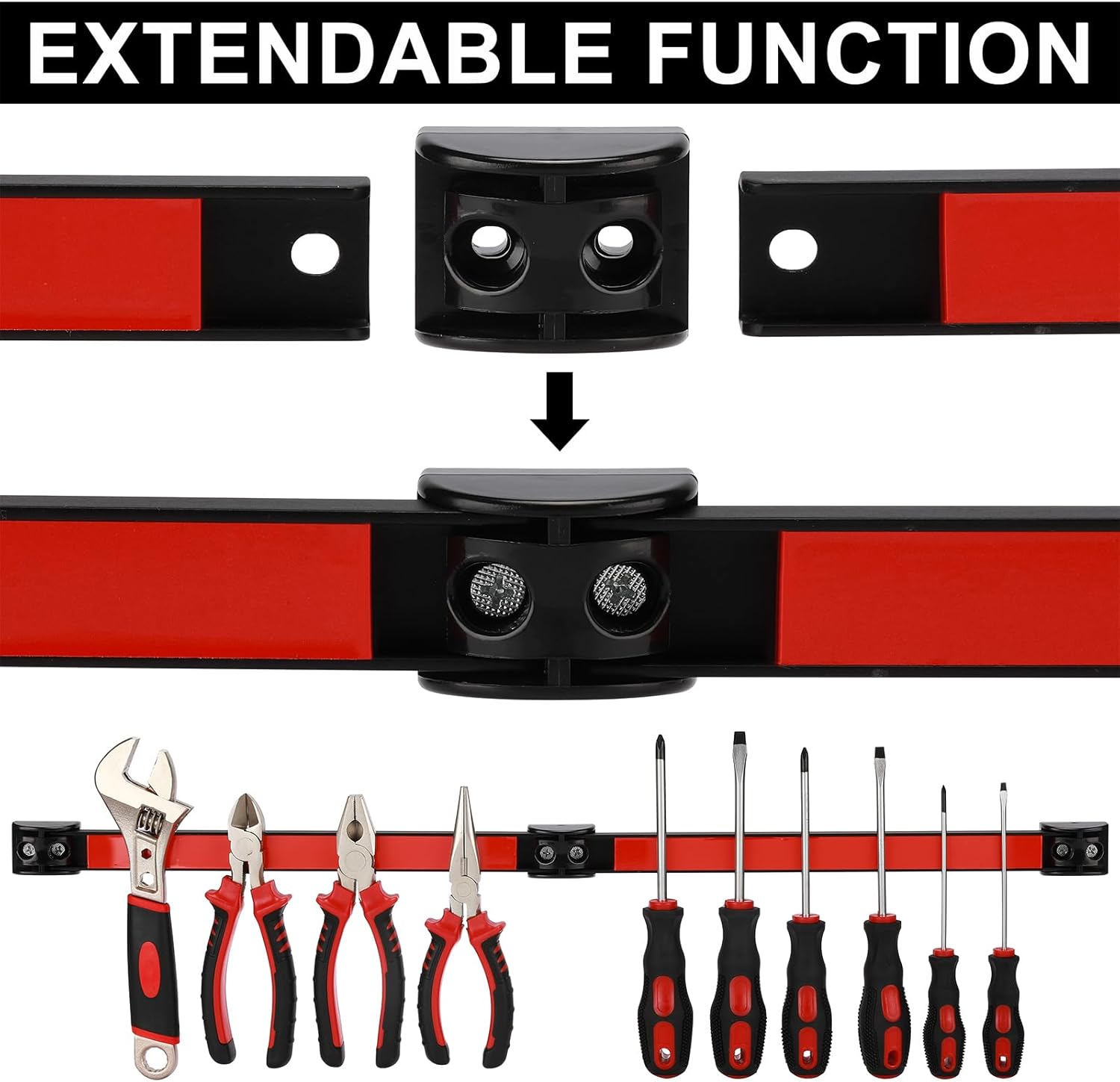 Mayouko 12" Magnetic Tool Holder Strip, 6 Packs, Metal Magnet Tool Organizer Bars for Garage, Workshop, Magnetic Strip for Tools