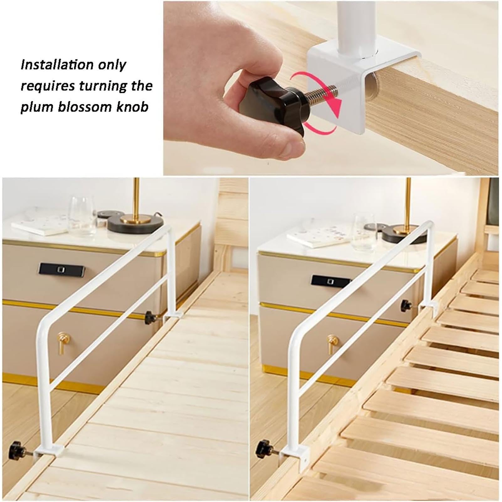 Adjustable Bed Rail For Elderly Bedside Standing Assist, Clip-On Bed Safety Rails, Bedside Fall Safety Prevention Grab Bar, Bed Assist Rail, for Student Dormitory