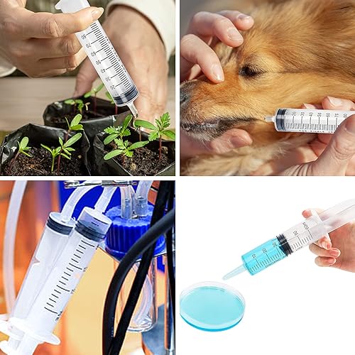 Miniatura 7 de DEPEPE 2 jeringas de plástico grandes de 3.4 fl oz con 2 tubos de plástico de 47 pulgadas y conexiones Luer para laboratorios científicos, medición,