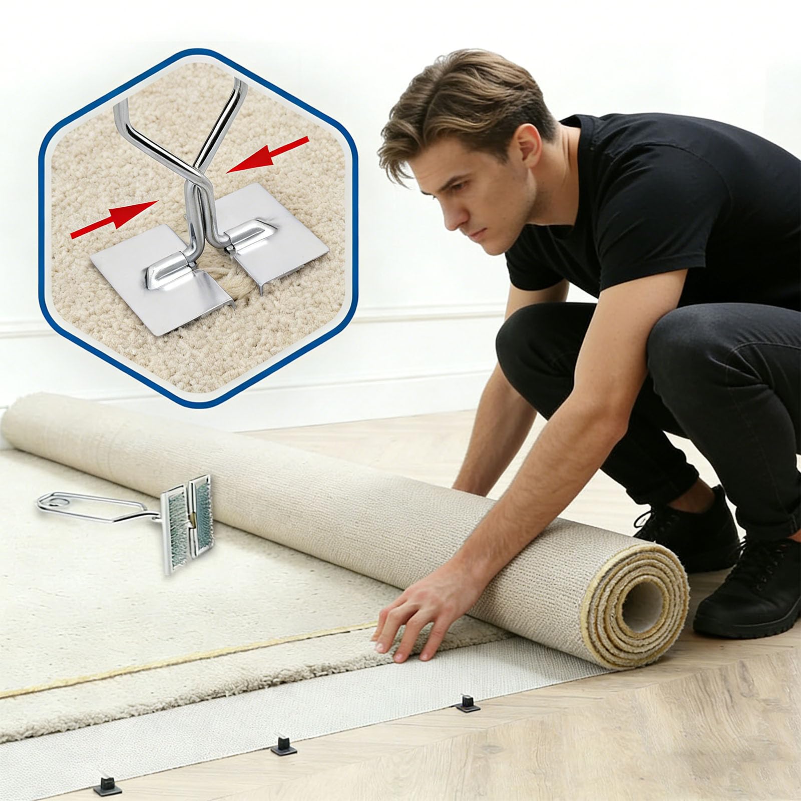 Professionelles Teppichverbindungswerkzeug mit ergonomischem für feste Installation und perfekte Ränder Premium Teppichnahtklemme
