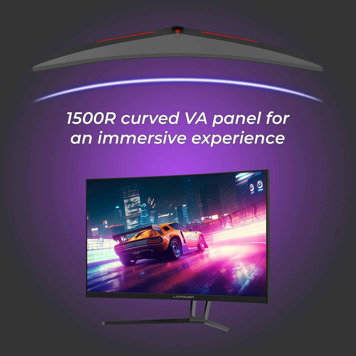 LC-Power Monitor Gaming Curvo 27 QHD VA, 2560x1440, Adaptive Sync 144 Hz, 1500R, 99% sRGB, DP 1.2, HDMI 2.0, HDMI 1.4, GamePlus, FPS/RTS, Flicker Safe, Low Blue Light, Nero LC-Power Monitor Gaming Curvo 27 QHD VA, 2560x1440, Adaptive Sync 144 Hz, 1500R, 99% sRGB, DP 1.2, HDMI 2.0, HDMI 1.4, GamePlus, FPS/RTS, Flicker Safe, Low Blue Light, Nero