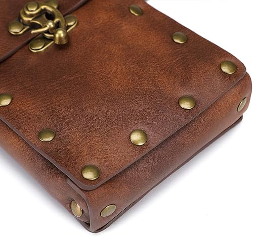 Miniatura 5 de Steampunk - Bolso cruzado de hombro estilo mensajero, cintura gótica, riñonera con cadena, pierna caída, cadera, cinturón