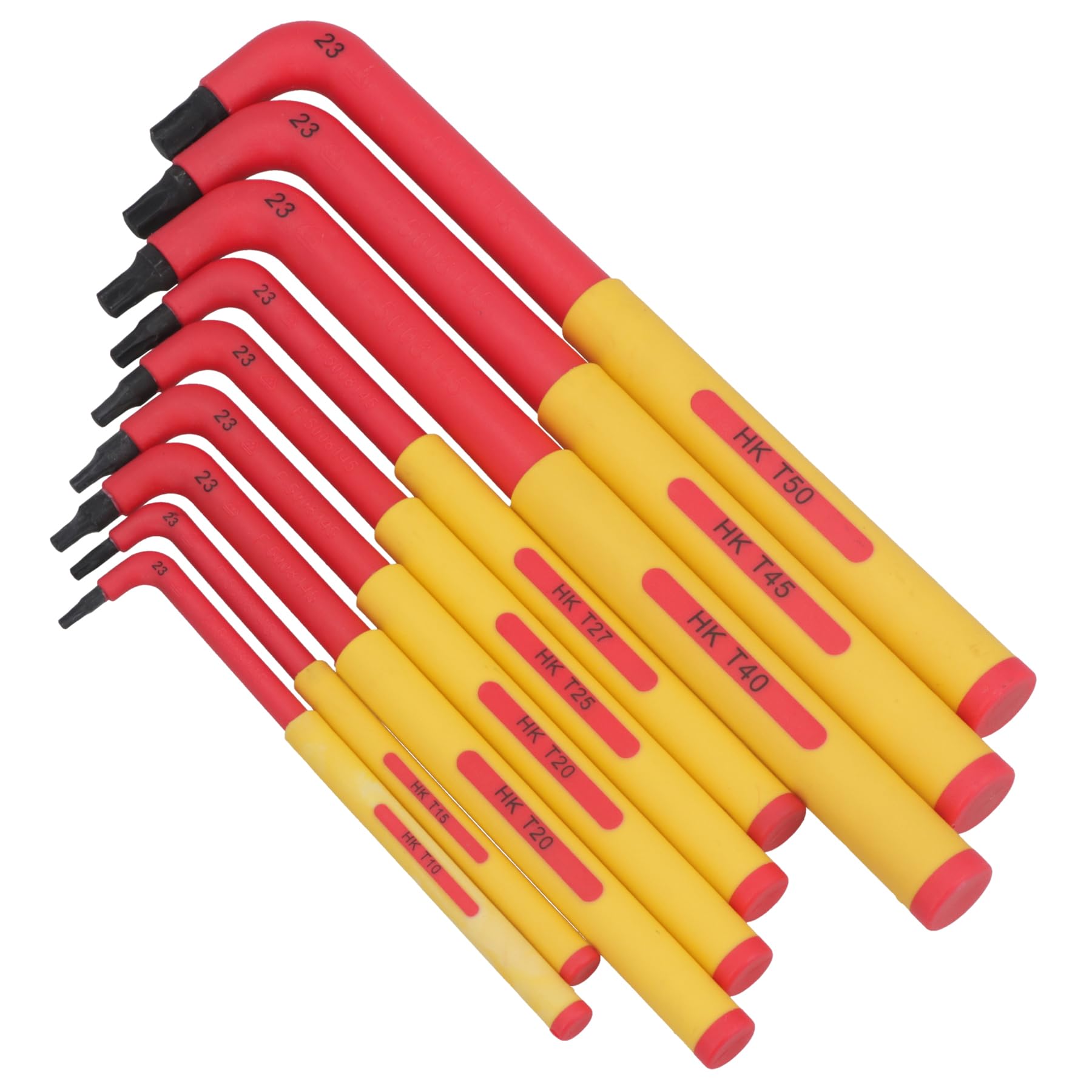 VDE Izolowane bardzo długie klucze Torx Star T10 - T50 9 szt. Ochrona do 1000 V