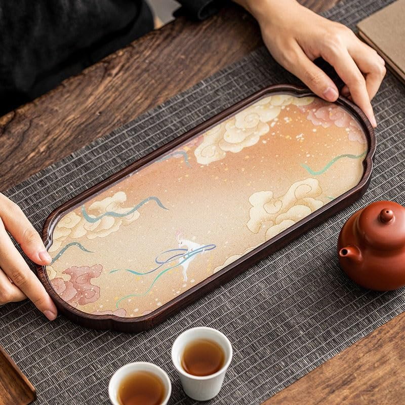 Bandejas Servir Comida Bandeja de té seco Estilo Chino, una Maceta for el hogar, Dos Tazas, Tetera pequeña Xiangyun, Bandeja for Servir Mesa Cama
