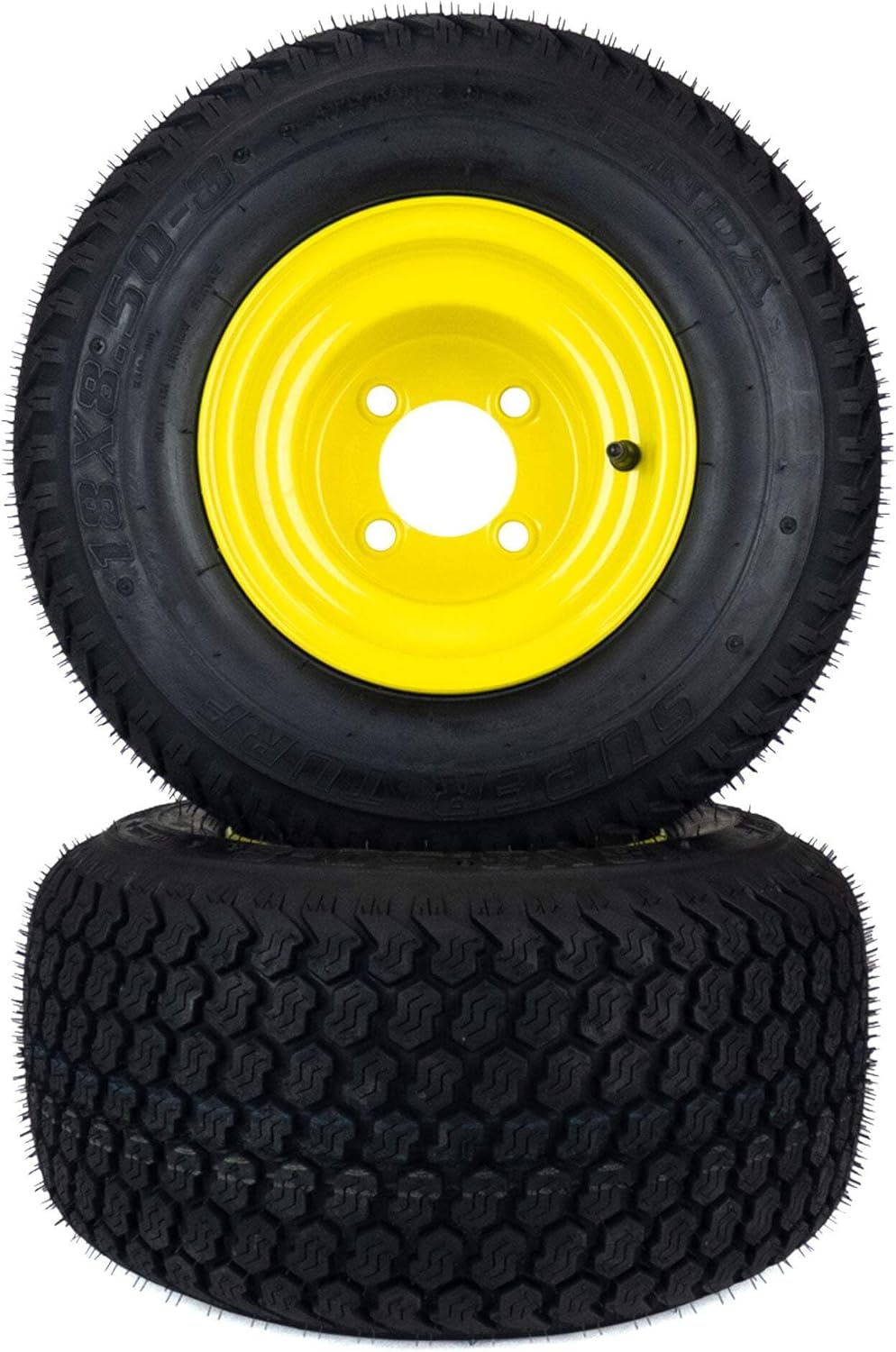 (2) Super Turf Tire Assemblies 18x8.50-8 Fits John Deere ZTrak Z225 Z335 Z355 M160634