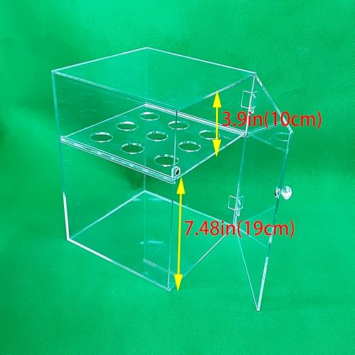 Miniatura 6 de INTBUYING Gabinete de cono de helado de 9 agujeros, exhibición de rollos de huevos, acrílico transparente, vitrina con puerta