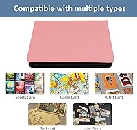 Vista 6 de Carpeta de tarjetas coleccionables con 9 bolsillos con cremallera, carpeta de colección de tarjetas con cubierta de poliuretano, 540 tarjetas, Rosa
