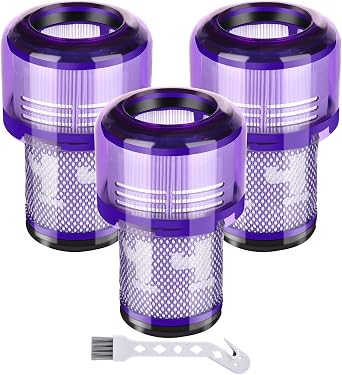 V12 Filter for Dyson V12 Detect Slim, Detect Slim Animal, Slim+ Cordless Vacuum and V12 Slim Absolute Extra, Total Clean, SV34, SV35 Vacuum Cleaner Filter Replacement,Part #971517-01, 3 Pack