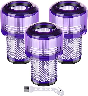 V12 Filter for Dyson, Pack of 3 Replacement Filters for Dyson V12 Slim Absolute Extra, Total Clean, Fluffy Vacuum Cleaner Replacement Part for #971517-01