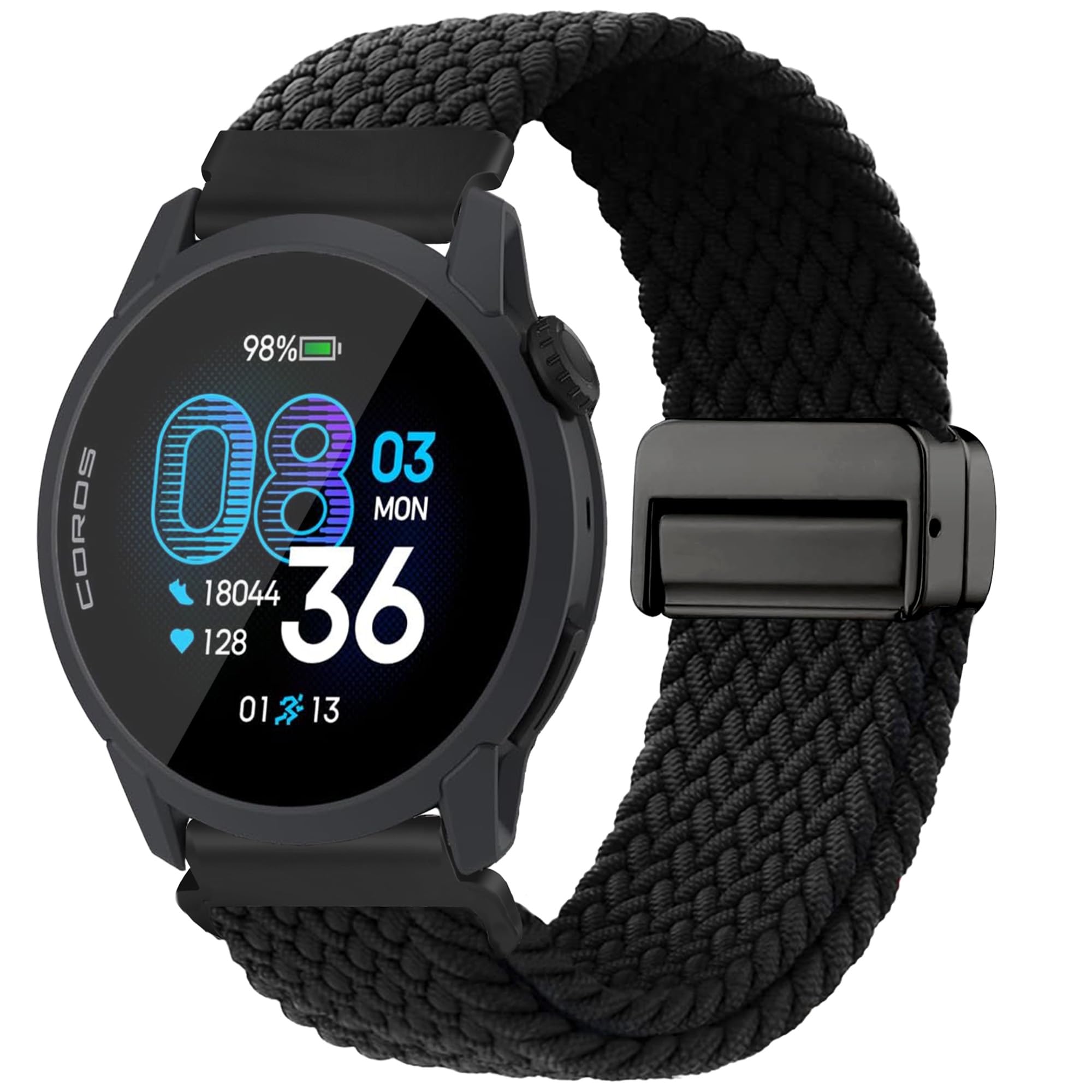 Photo 1 of 22mm Magnetic Braided Watch Band Compatible With COROS PACE 4/PACE 3/Pro/Apex 4/2 Pro/APEX 46mm Men Women, 22mm Soft Sport Stretchy Nylon Replacement Strap for Garmin Venu 4 45mm/Venu 3 45mm/2