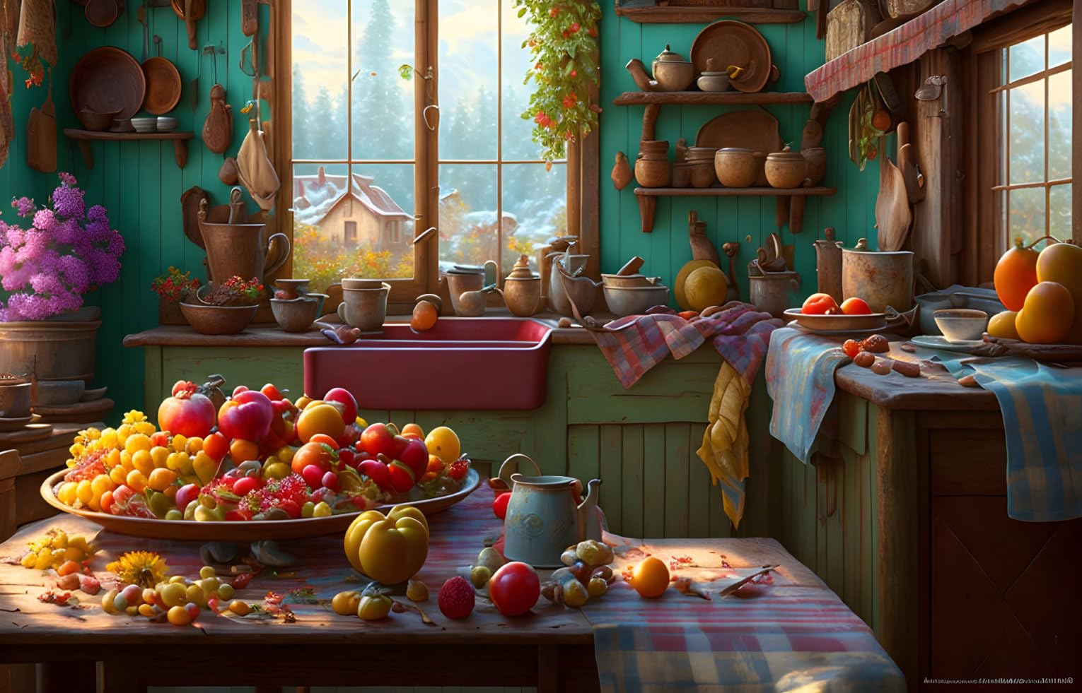 Art mural cuisine ancienne pour décoration de salle à manger - 4