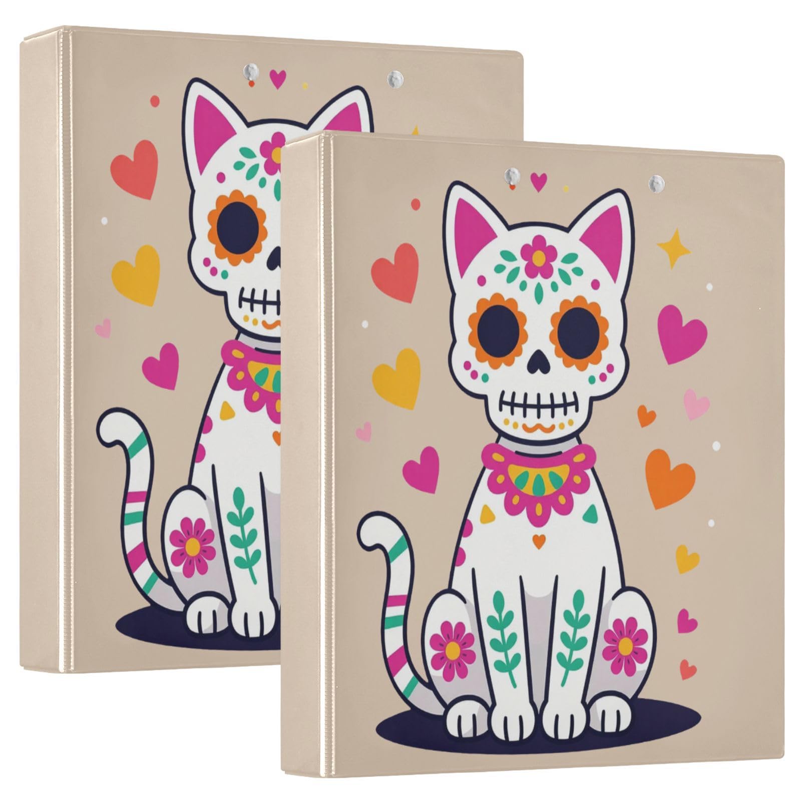 Raccoglitore con portablocco integrato Sugar Skull Cat Cute Dia De