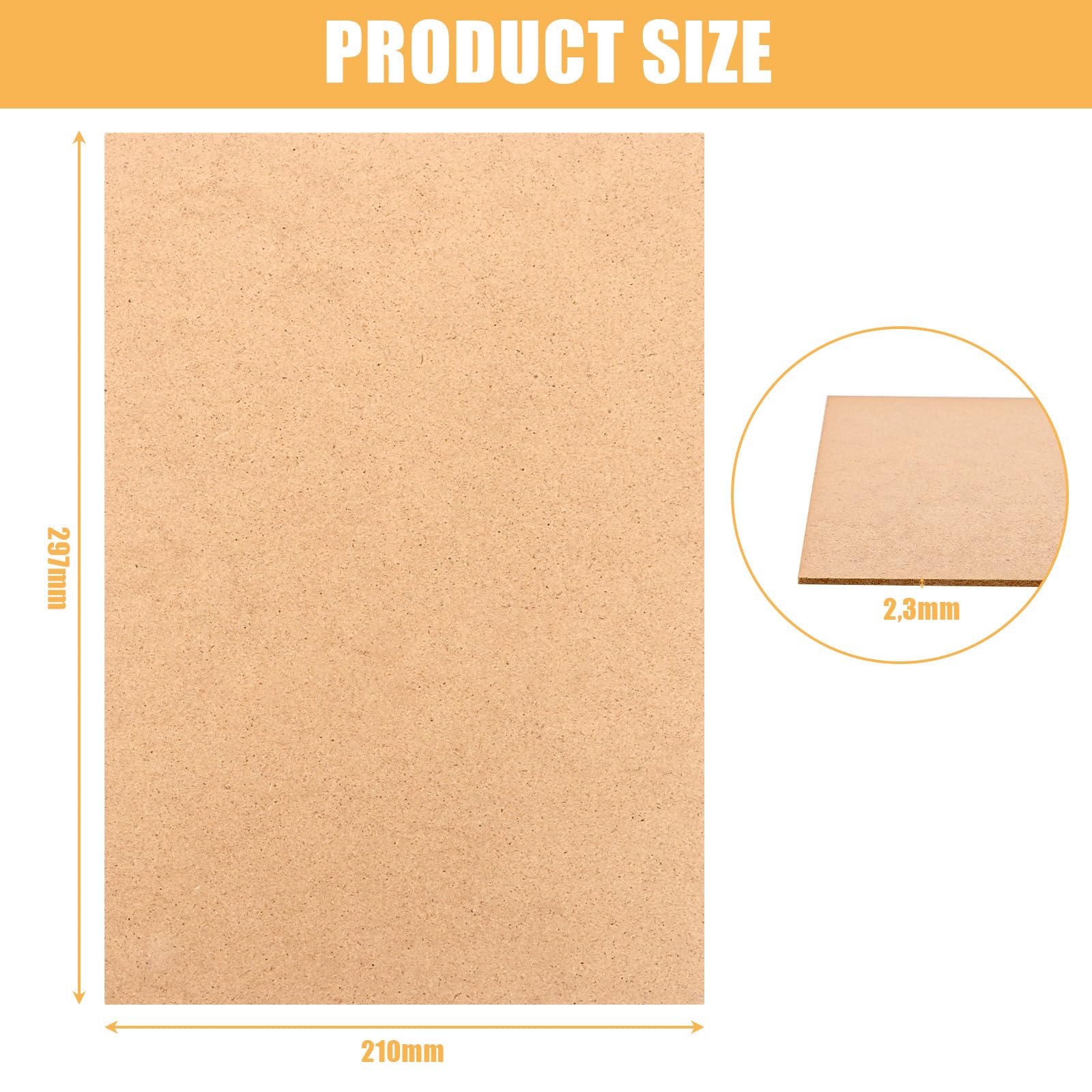 16 pannelli in legno MDF A4 per fai da te, 297 x 210 x 2,3 mm, pannelli in legno per incisione laser, pittura, modellazione, pirografia