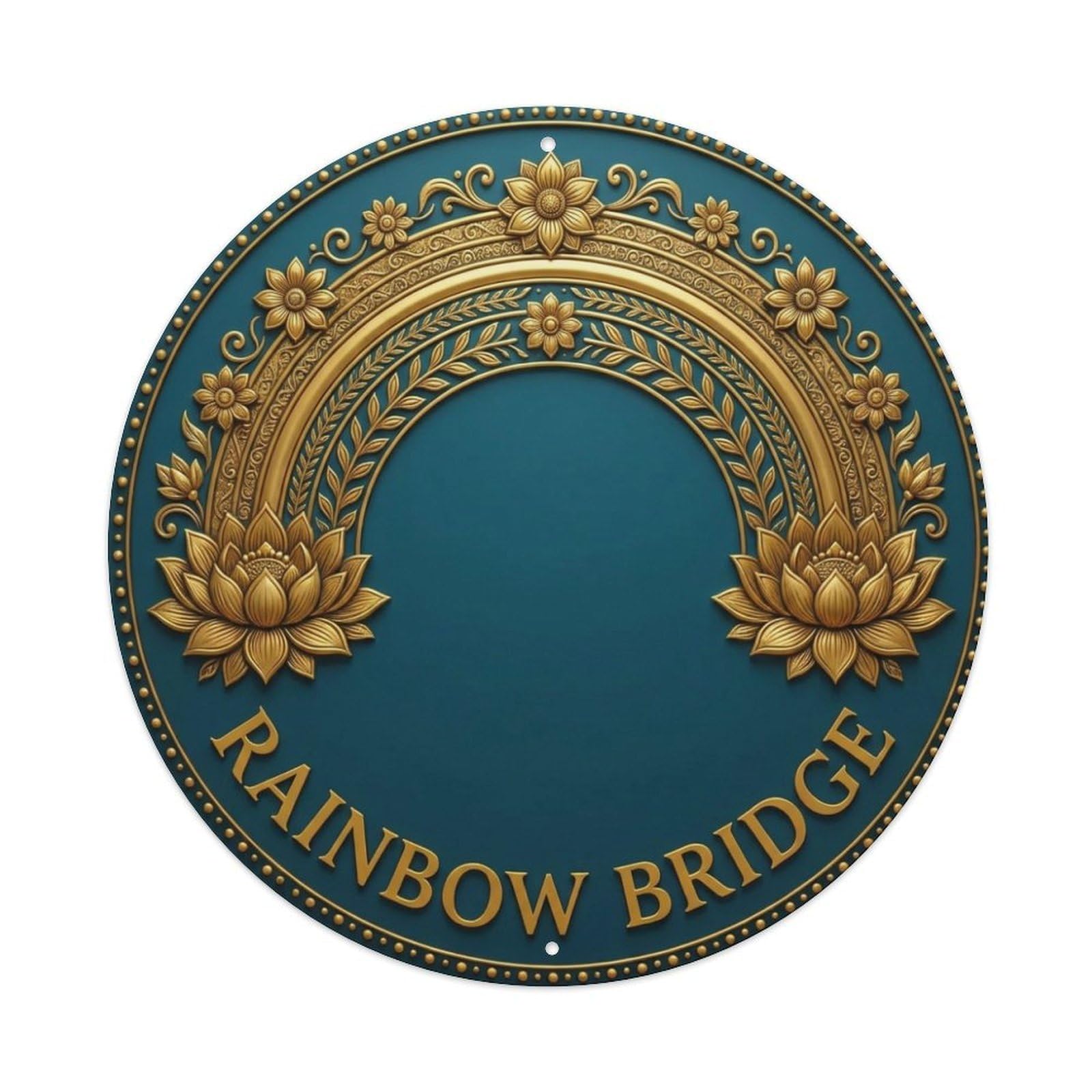 Vintage Rainbow Bridge Flower Zen Yoga Metal Tin Sign