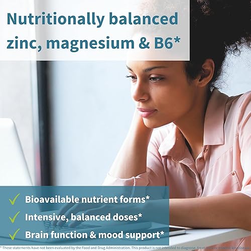 Miniatura 2 de Neuroequilibrance suplemento de zinc y magnesio B6 de alta absorción cerebro inmune sueño y recuperación muscular picolinato de zinc quelado 24 mg