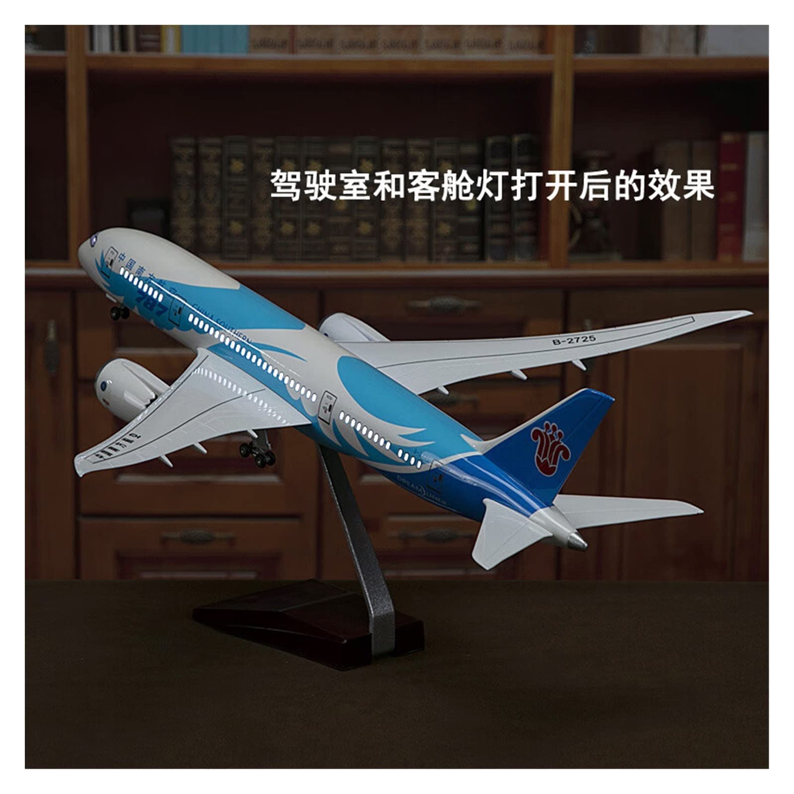 XJBTBA 1 130 Pasuje do Southern Airlines Boeing 787 Samolot Odlew ze stopu Model kolekcjonerski samolot Prezent Miniaturowy zestaw hobbystyczny (wersja standardowa (bez świateł))