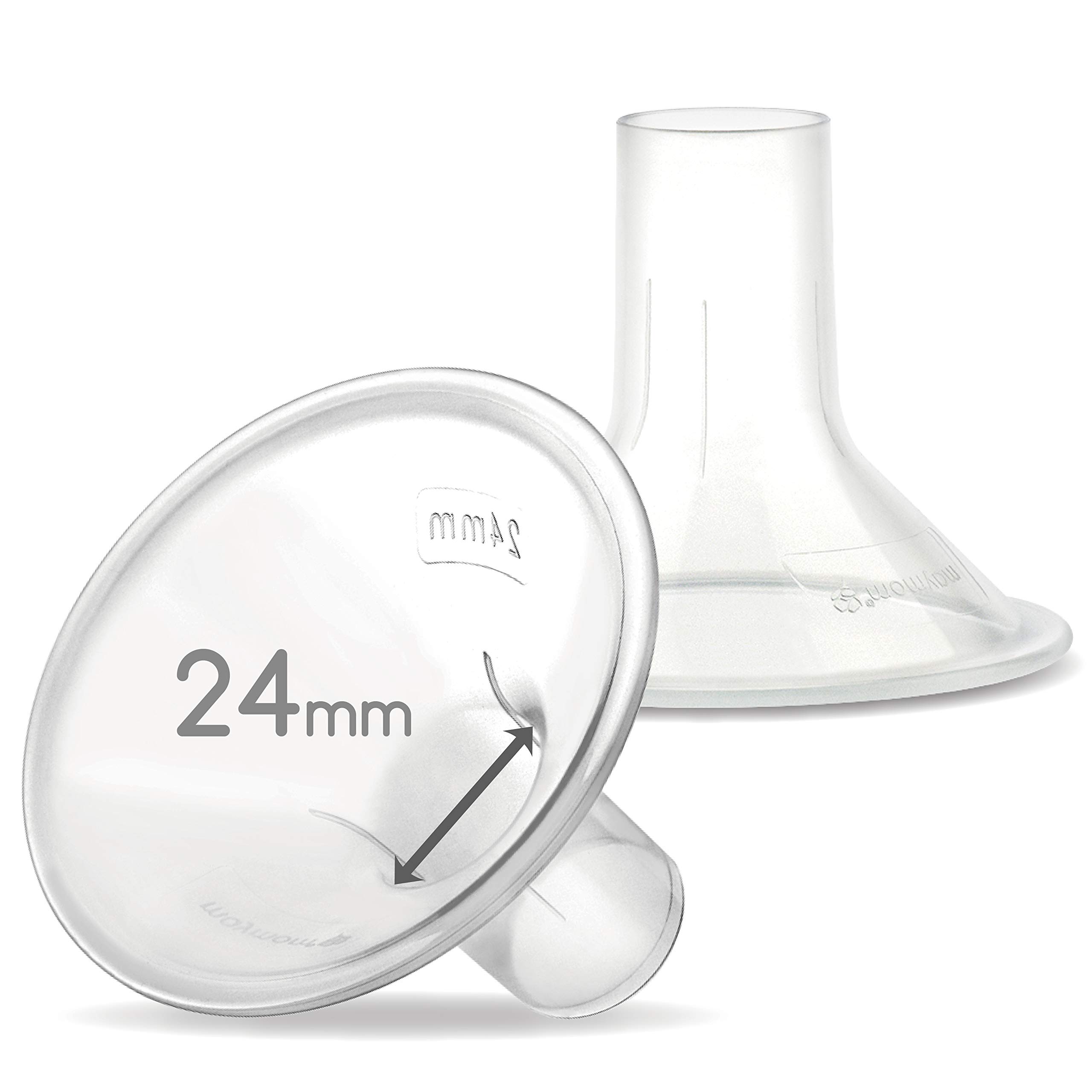 Maymom MyFit Lot de 2 plaques de 24 mm; compatibles avec le Medela- personnel de pompe à poitrine, Freestyle, Harmony, Maxi, Freestyle Flex Connexion à Maymom Large/Schmal, 2 pièces.