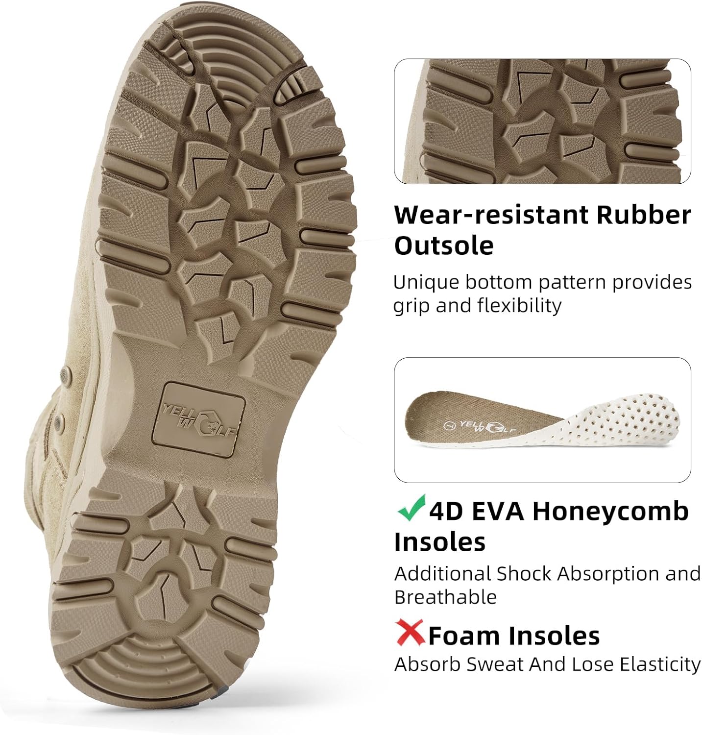 Women's Lightweight Tactical Work Boots Military Combat Motorcycle Boots For Women 8 Inch Army Desert Boots - Image 5