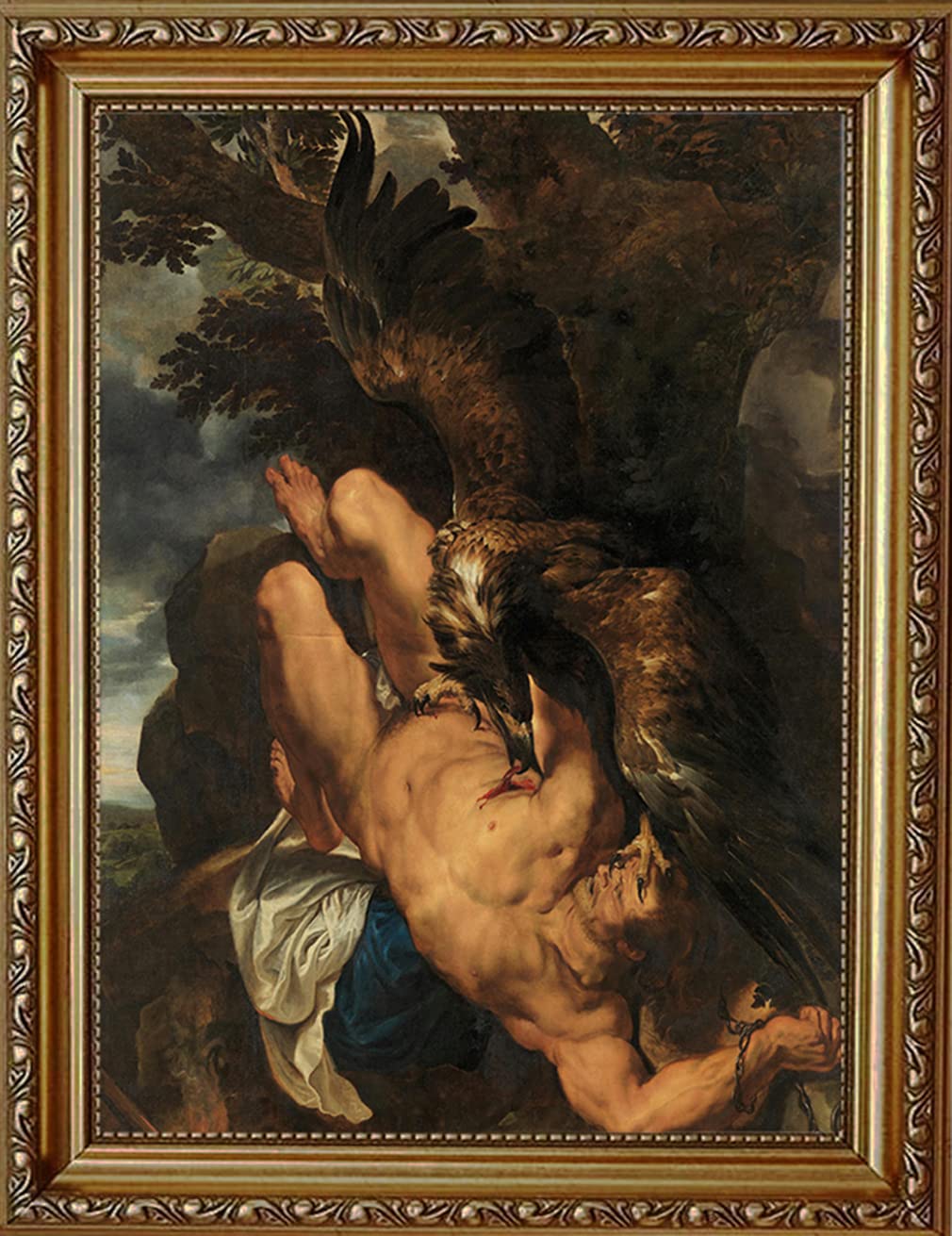 Amazon.com: BOHU ARTS 彼得·保羅·魯本斯帆布藝術魯本斯·普羅米修斯裝訂裱框畫牆面藝術: 居家與廚房