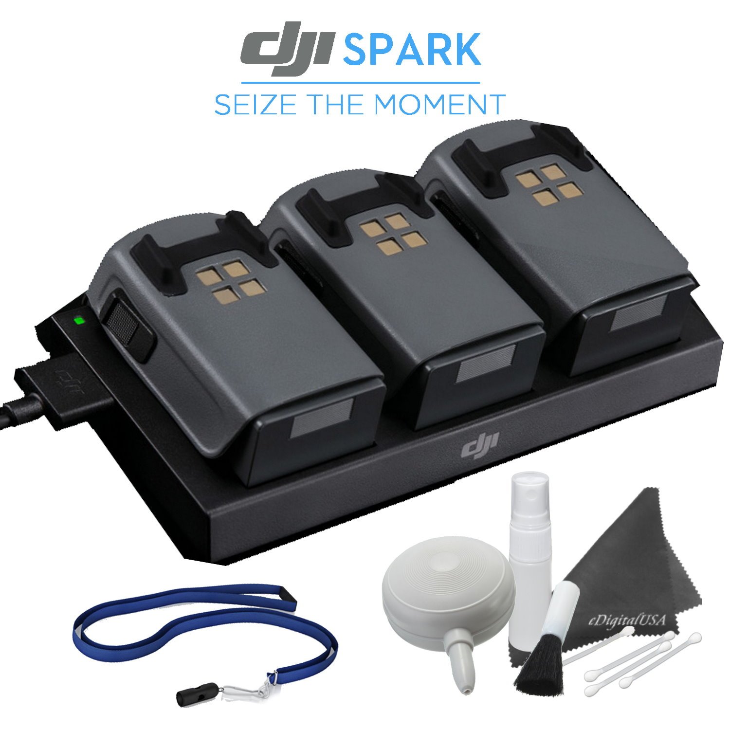 Dji Spark Accessory Kit 3x Spark Drone Intelligent Flight Battery